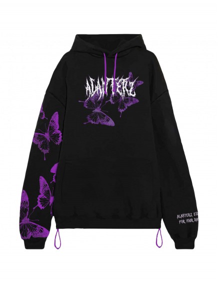 Metallic Logo Butterfly Black Hood