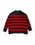 Black/Red Ribbed Knit Sweater